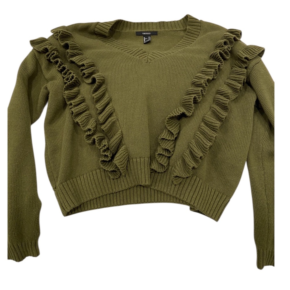 Forever 21 Green Ruffle Sweater - Picture 11 of 11